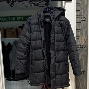 Athleta Kids Charcoal Puffer Coat